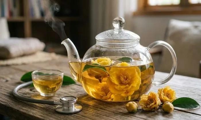 Tác dụng của trà hoa vàng cao cấp cho người mất ngủ mạn tính