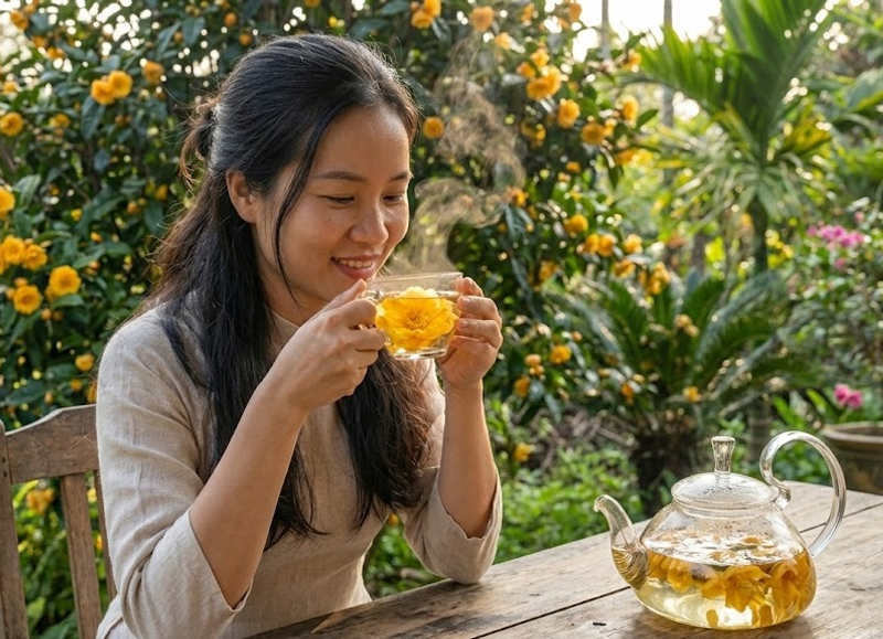 Tác dụng của lá trà hoa vàng tại Cao Bằng - Cách uống kim hoa trà