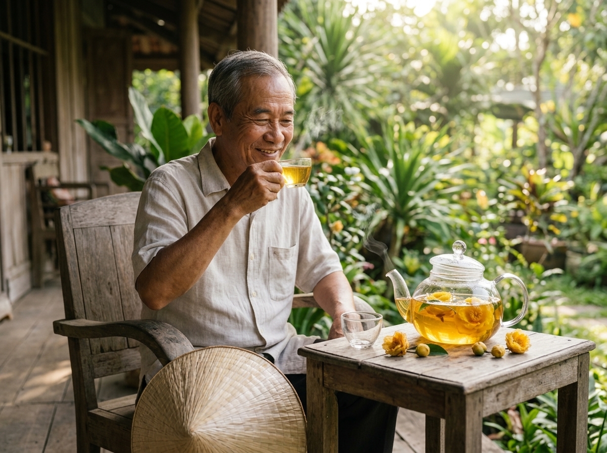 Tác dụng của kim hoa trà tại Điện Biên - Vì sao người cao tuổi nên tạo thói quen uống trà hoa vàng mỗi buổi sáng?