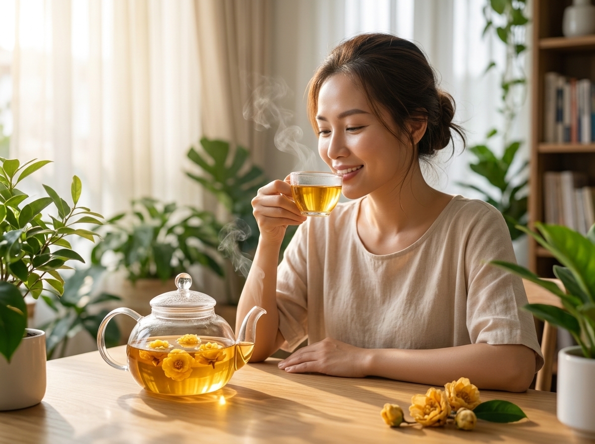 Tác dụng của lá trà hoa vàng tại Hà Giang - Trà hoa vàng đối với phụ nữ: Bí quyết giữ gìn vóc dáng thon gọn và làn da thanh xuân