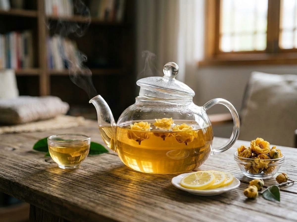 Tác dụng của trà hoa vàng thượng hạng làm quà mừng thọ ông bà - Thức uống thanh nhiệt cho người thường xuyên tiếp khách và thức khuya