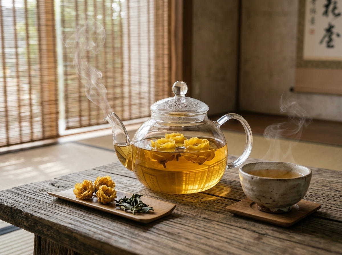 Công dụng của trà hoa vàng Trịnh Anh tại Vũng Tàu - Nghệ thuật thưởng trà hoa vàng tĩnh tâm: Liệu pháp thiền trà thư giãn và dưỡng tâm an lạc